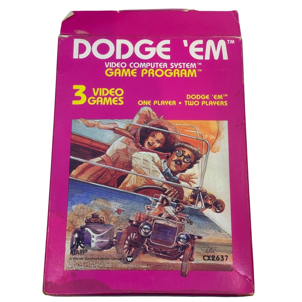 Atari‎ Dodge 'Em CX2637 Complete in Box 1980 Game Program Manual VCS 2600